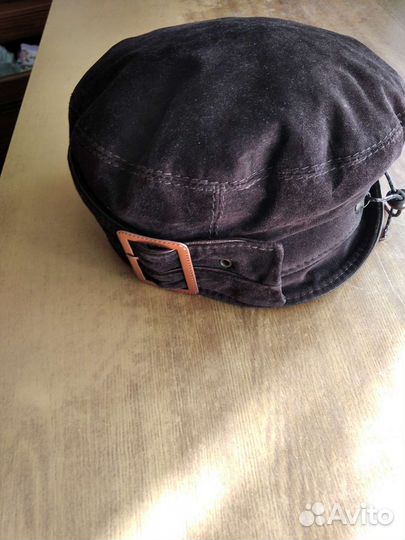 Шапка женская натуральная кожа замша