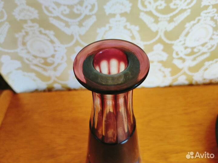 Графин хрустальный с рюмками. Марганцевый хрусталь