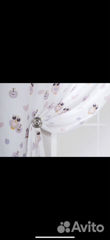 Новые подшитые Шторы в детскую с совами 2 шт