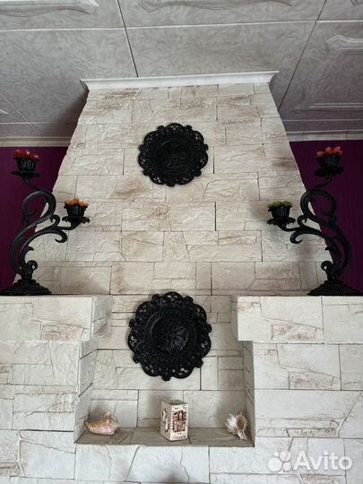 Подсвечники, каминный набор Каслинское литье