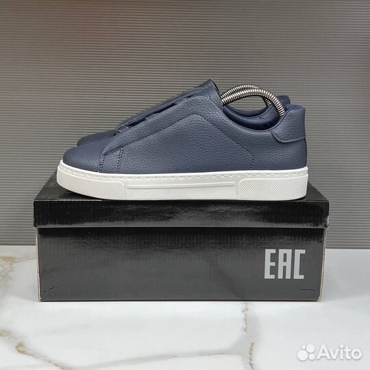 Слипоны мужские синие