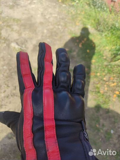 Перчатки мужские кожаные для мотоцикла с защитой