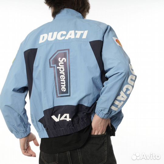 Куртка supreme ducati голубая