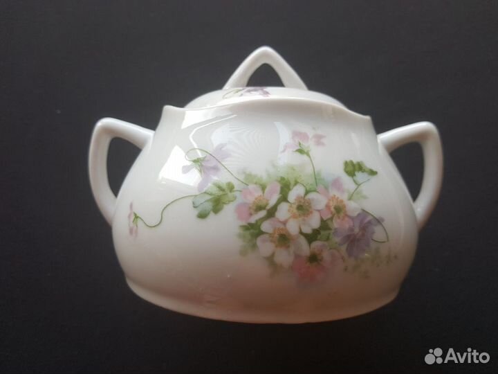 Сахарница, фарфор, модерн, Кузнецов, Россия