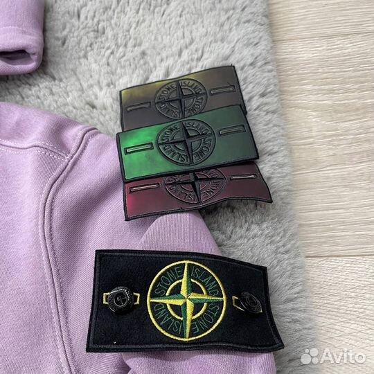 Зип худи stone island фиолетовая + термопатч