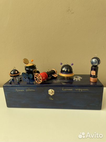 Елочные игрушки из дерева ручной работы