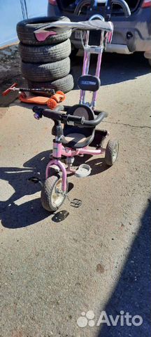 Детский велосипед с родительской ручкой б/у
