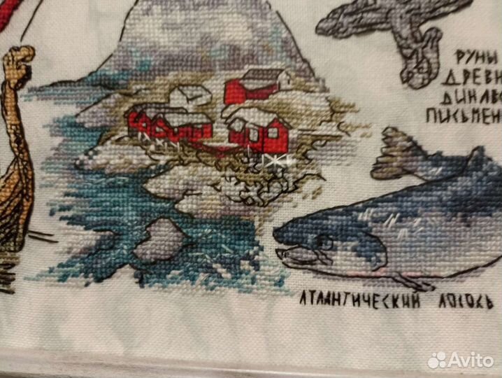 Вышитая и оформленная картина Норвегия