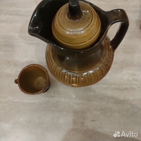 Глиняный кувшин с кружкой(СССР)
