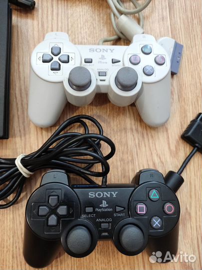PS2 slim 64gb + беспроводной геймпад + 174 игры