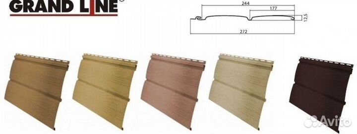 Блок-хаус 3,00 двухслойный Grand Line бежевый