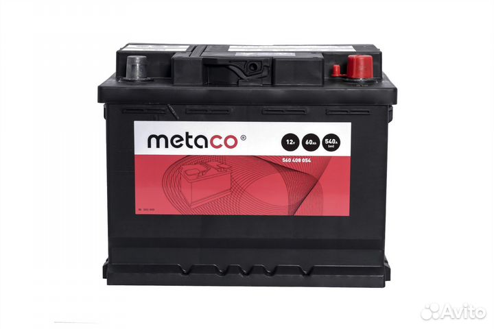 Metaco battery metaco 60 ач 540 A евро(+) 242*175*190 гарантия 3 года