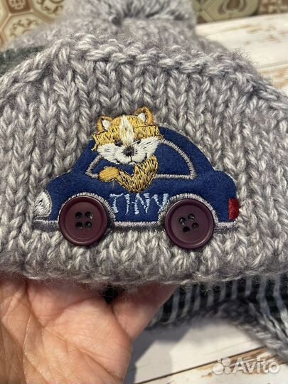 Шапка+шарф зимние