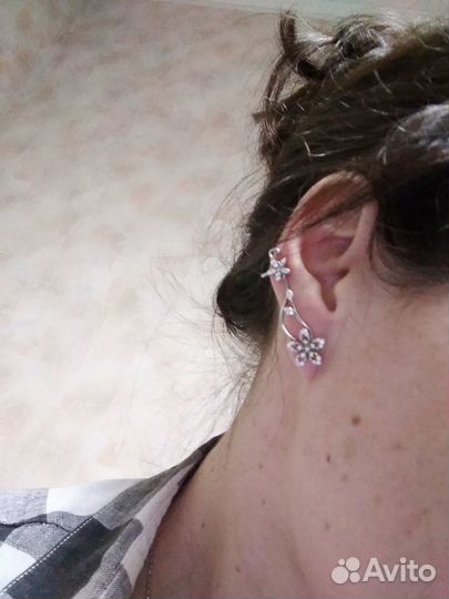Серебряные серьги каффы