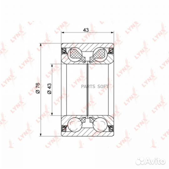 Lynxauto WB1267 Комплект подшипника ступицы колеса