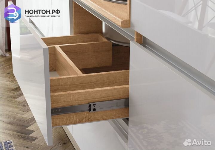 Кухня Карина №3 белый глянцевый / сонома