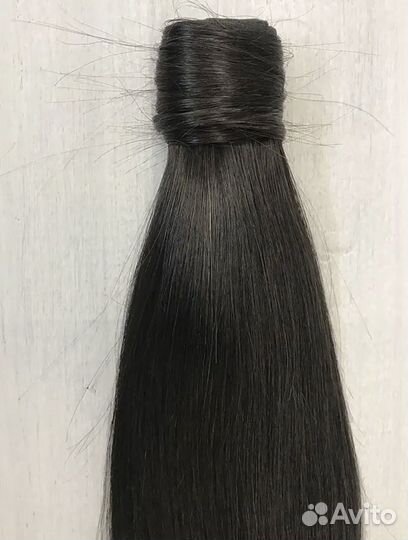 Накладной хвост из натуральных волос 40 см