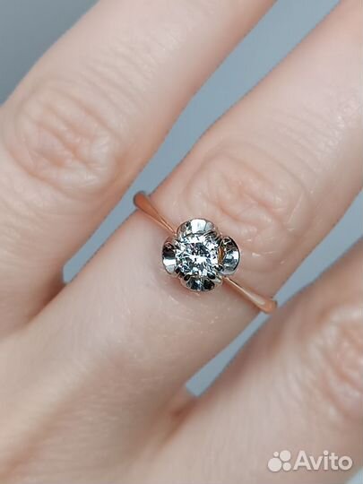 Кольцо тюльпан бр-т - 0,35 ct