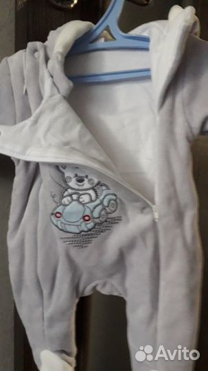 Комбинезон велюровый с утеплителем, разм. 62