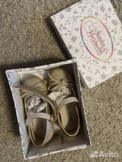 Золотые детские туфельки 24 размер