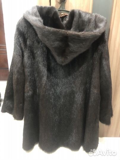 Шуба норковая с капюшоном