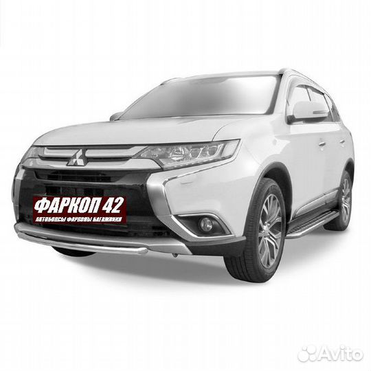 Защита переднего бампера outlander (2015)