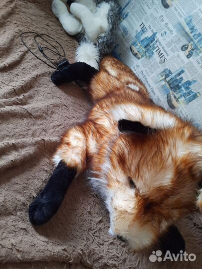 Большая мягкая лиса ручной работы