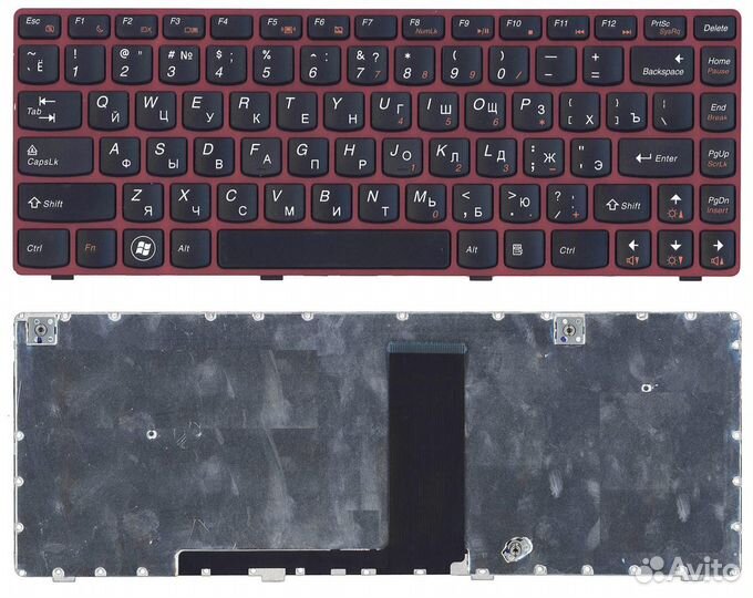 Клавиатура для Lenovo V380 черная с рамкой