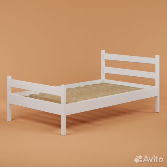 Детская кровать Стандарт из массива белая
