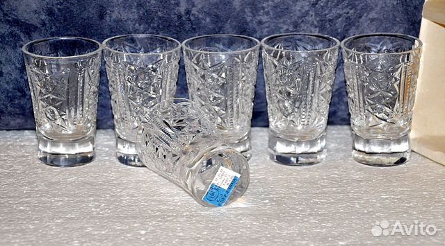 Графин Морской (гхз) и стопки 6 шт. хрусталь СССР