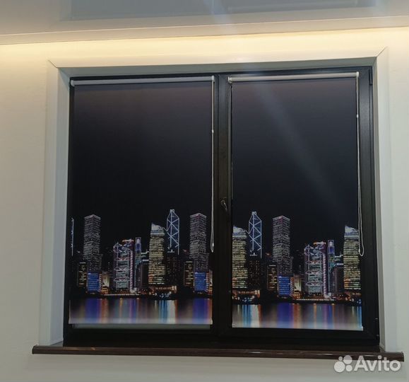 Рулонные шторы ночной город