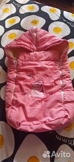 Зимний конверт в коляску на овчине