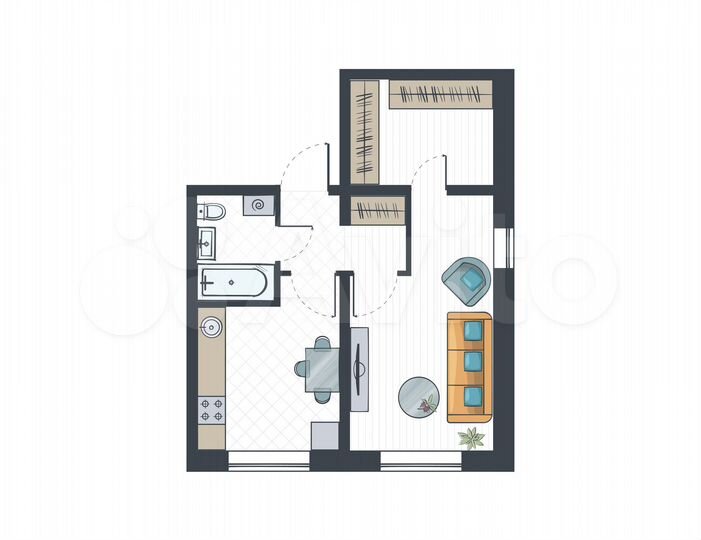 1-к. квартира, 41,5 м², 9/14 эт.