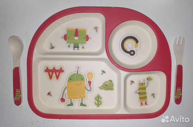 Набор детской посуды из бамбука