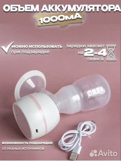 Молокоотсос электрический беспроводной новый