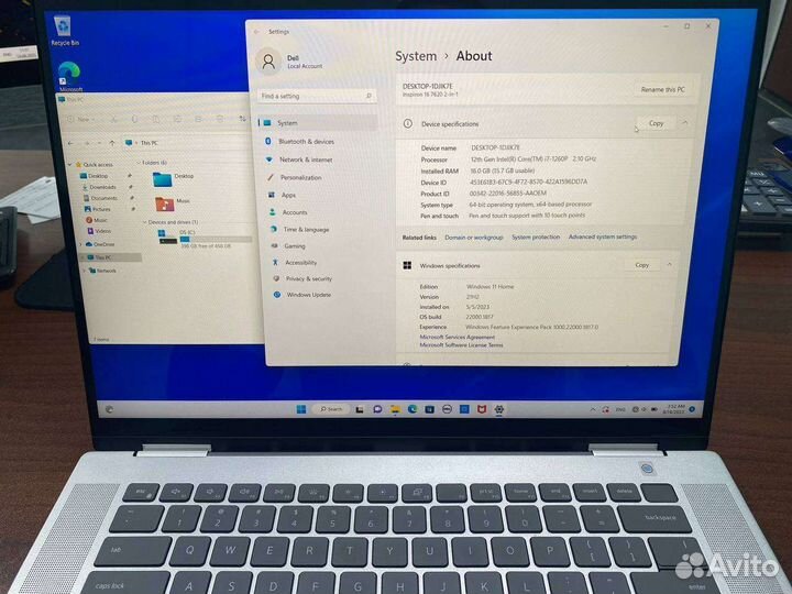 Dell inspiron P119F 2in1 сенсорный дисплей