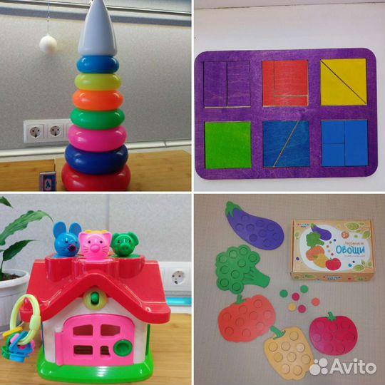 Развивающие игрушки: домик, квадраты Никитин 1 уро