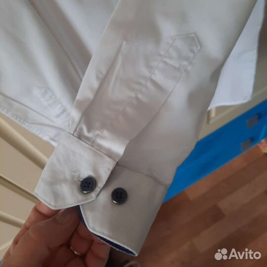 Рубашка белая на мальчика 128-134 рост