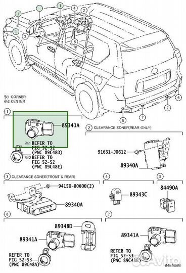 Парктроник Toyota Land Cruiser Prado 150 1gdftv