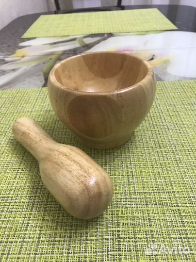 Деревянная ступа с пестиком