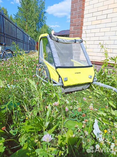 Детский складной велоприцеп