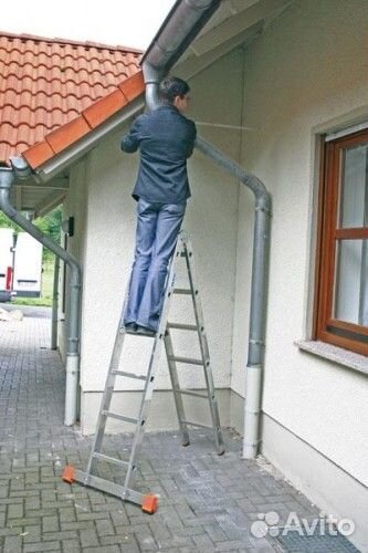 Лестница-трансформер krause monto trimatic 2х6 шарнирная, двухсекционная 129901