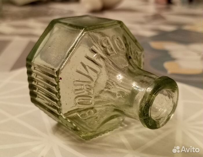 Стеклянная чернильница П.Е.Луковников. Отличная