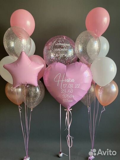 Гелиевые шары Воздушные шары на выписку из роддома
