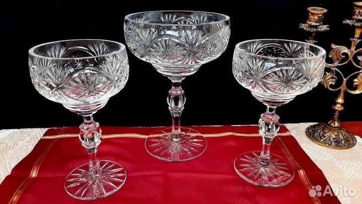 Старинный набор вазы, хрусталь СССР
