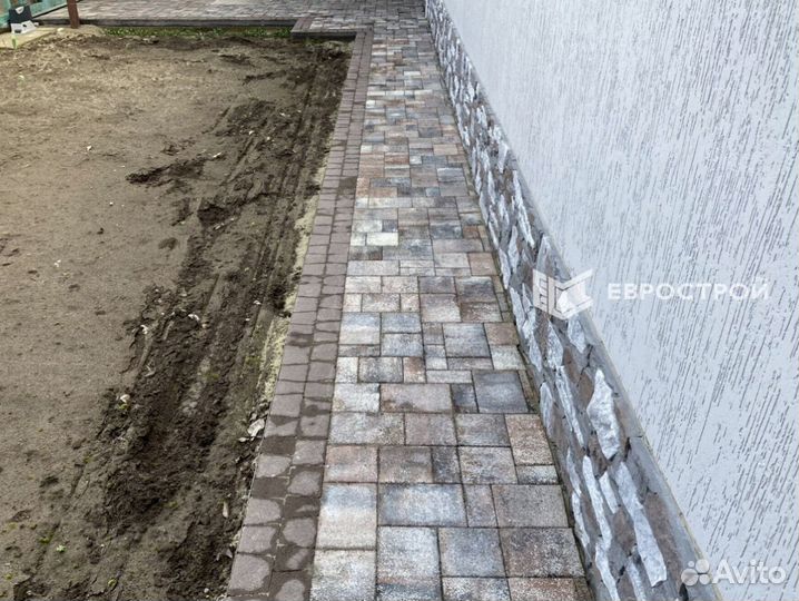 Тротуарная плитка, брусчатка, бордюры