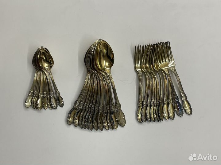 Набор столовый мельхиор СССР Кольчугино 12 персон