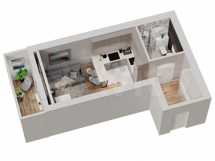 1-к. квартира, 34,1 м², 2/13 эт.