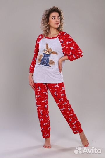Оптом. ТК Пижама - красный №Н-324