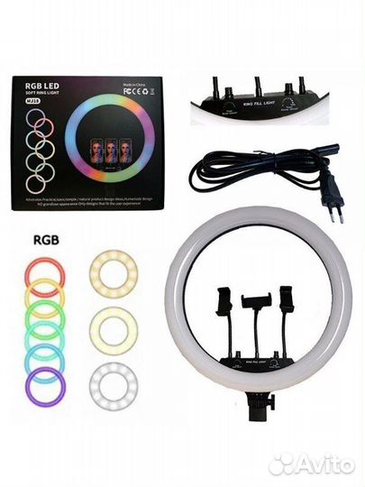 Светодиодная кольцевая лампа RGB LED MJ18 45 см